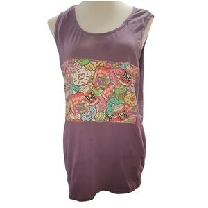 the simpsons duff beer krusty the clown Purple Graphic Tank Top xl doughnuts